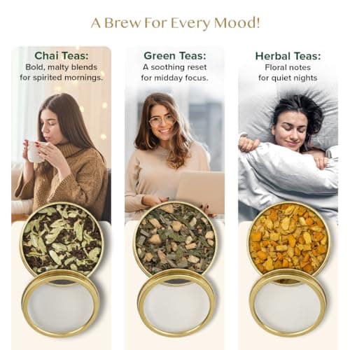 VAHDAM, Bloom - Assorted Tea Gift Set (12 Loose Leaf Tea) Tin Caddy Presentation Box | Gluten Free, Non GMO | Tea Gift Set for Women & Men — view 4