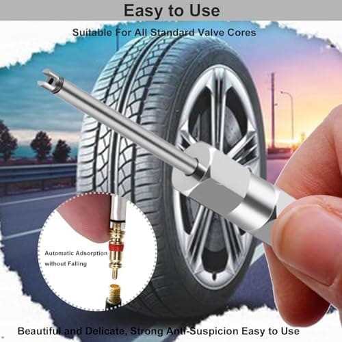 PUIBERS Tire Valve Stem Removal Tool Kit 2PCS,Presta Valve Core and Stainless Steel Schrader Stem Removal Tools, Car and Bike Valves Core Stem Puller Repair Kit