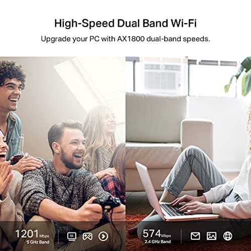 TP-Link WiFi 6 USB Adapter for Desktop PC - (Archer TX20U Plus) AX1800 Wireless Network Adapter with 2.4GHz, 5GHz, High Gain Dual Band 5dBi Antenna, WPA3, Supports Windows 11/10 — view 3