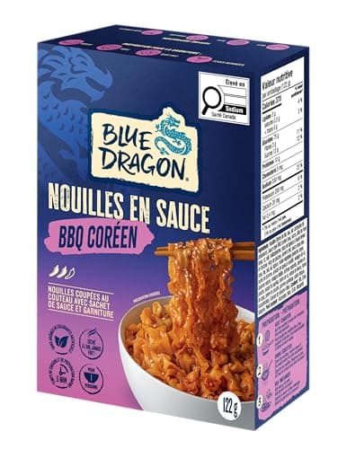 Blue Dragon Saucy Noodles Korean BBQ 122 g, Air-OvenDried, Never Fried, Knife-Cut Style Noodles, Restaurant Quality Meal Ready in 5 Minutes — view 2