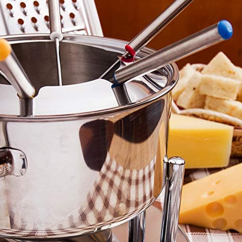 Set of 12 Stainless Steel Fondue Forks 9.5", Color Coded Cheese Fondue Forks Smores Sticks with Heat Resistant Handle for Chocolate Fountain Cheese Roast Marshmallows Dessert Fruits — view 3