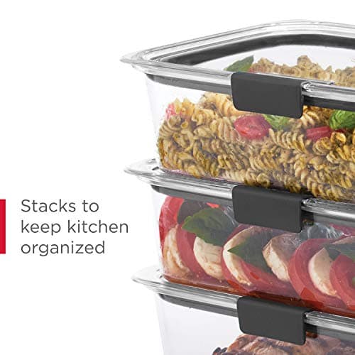 Rubbermaid Brilliance BPA-Free Food Storage Containers Multi Pack, 1.3 Cup Plastic Containers with Lids, 5 Pack, Leak Proof, Microwave & Dishwasher Safe — view 5