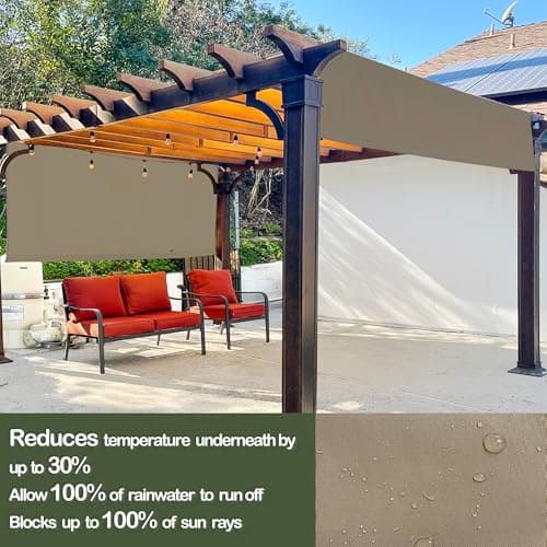 Alion Home Waterproof Pergola Cover - Universal Replacement Canopy for Pergolas (16' L x 8' W, Muddy Water) — view 2