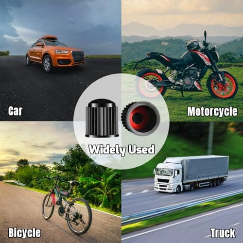 Tire Valve Stem Caps The Upgraded Version has a Sealing Ring for Car, Motorbike, Trucks, Bike， Bicycle ，60 Pack — view 3