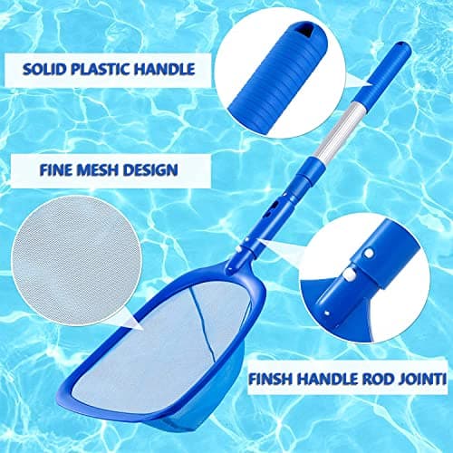 FBSPORT Pool Skimmer Net with Telescopic Pole, 59 inch Swimming Pool Leaf Net, Fine Mesh Pool Net, Pool Cleaner Maintenance Tool-Easy to Collecting Leaves for Swimming Pools, Hot Tubs, Ponds — view 2