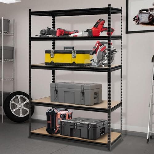 Heavy Duty 5-Tier Garage Shelving, Metal Storage Utility Rack Shelf Unit Adjustable Storage Shelves Loads, 2000 LBSS Adjustable Garage Storage Shelving for Basement Warehouse(36 * 24 * 72in) — view 2