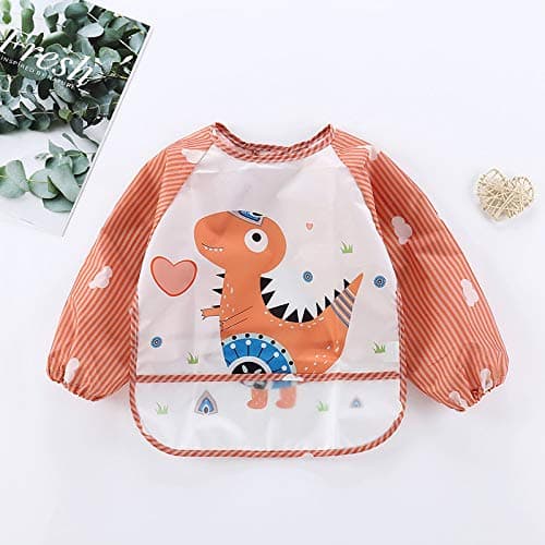 PandaEar (3 Pack) Baby Long Sleeve Bibs Waterproof| Baby Infant Toddler 6-36 Months for Eating, Stain and Odor Resistant — view 3