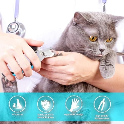 Candure Dog Nail Clippers and Trimmer with Safety Guard to Avoid Over-Cutting Toe Nails- Professional Grooming Razor Edge Blades Pet Nail Clipper with Free Nail File for Small Medium Large Breeds — view 6