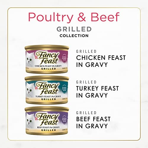 Purina Fancy Feast Grilled Wet Cat Food Poultry and Beef Collection Wet Cat Food Variety Pack - (Pack of 30) 3 oz. Cans — view 2