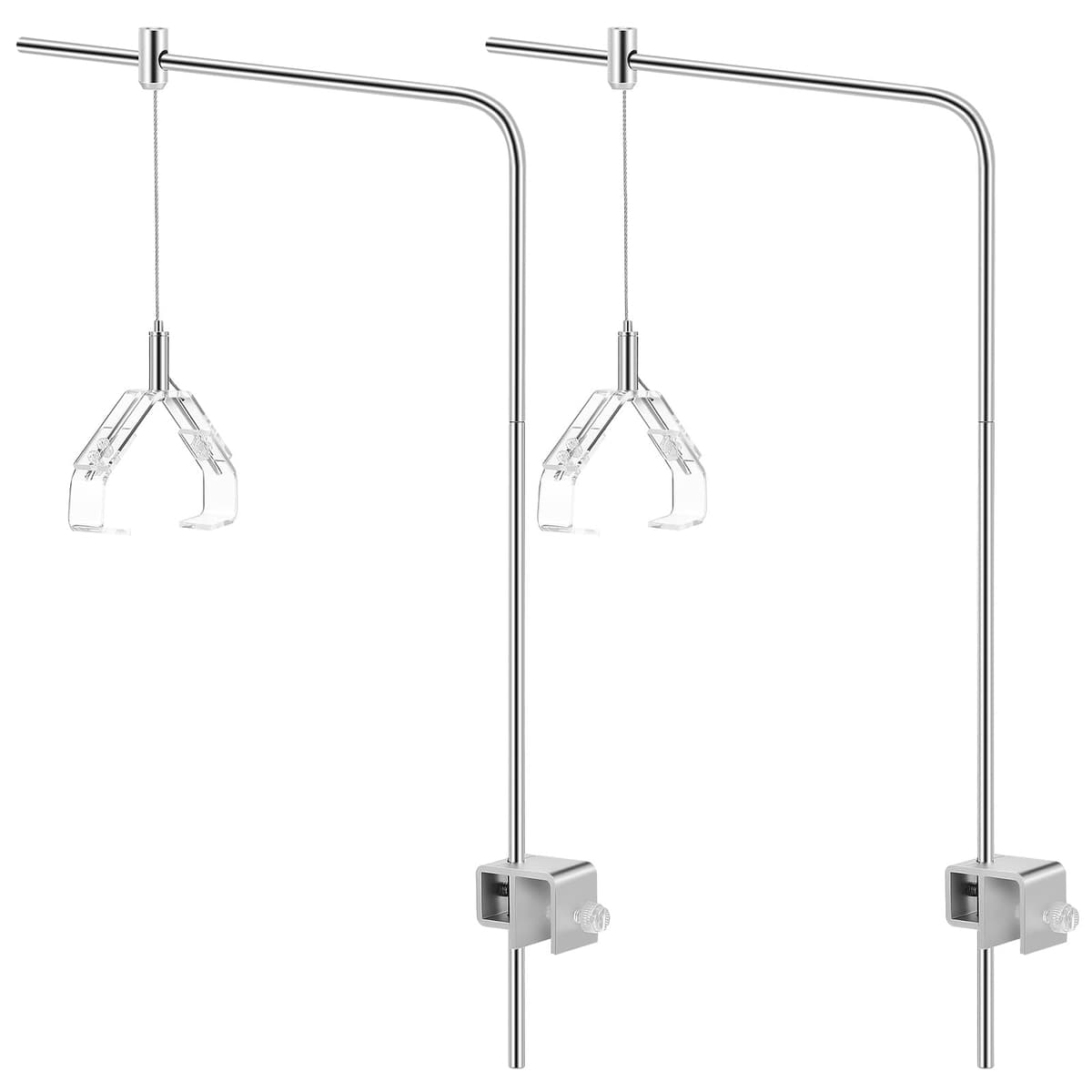 Toddmomy Soporte de Luz Ajustable para Acuario de Aleación de Aluminio, Kit de Accesorios 2 Piezas y 4 Barras, Compatible Acuarios de Agua Dulce y Salada, Adecuado para Iluminación