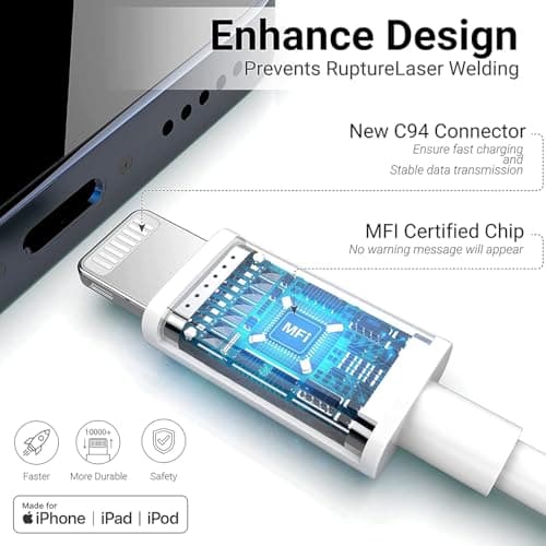 StinkLight iPhone 20W USB C Fast Charger with USB C to Lightning Cable & Compatible Cord for iPhone 14/13/12/11/XS/XR/X/iPad — view 2