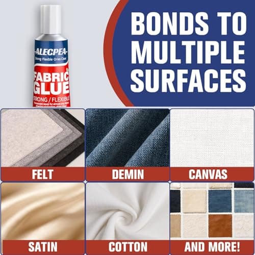 ALECPEA Permanent Fabric Glue Washable, 2-Pack Liquid Stitch for Clothing, Professional Gel Adhesive for Patches, Rhinestones & DIY Crafts, Includes 2 Clips & 1 Stirring Stick, 29.5g x 2 — view 5