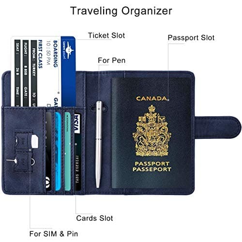 WALNEW RFID Blocking Passport Holder Travel Wallet Cover Case — view 3