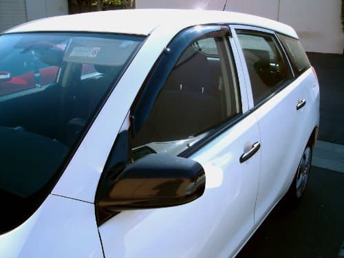 Window Visor & Sunroof 5 Pcs Set Combo | 2.0mm Outside Mount Car Rain Guard Side Deflectors | Dark Smoke Moonroof Rain Shields Compatible with 2008-2011 Subaru Outback Sport — view 7