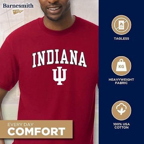 Barnesmith Indiana University IU Hoosiers Short-Sleeve T-Shirt, Spirit, Red, Small — view 2