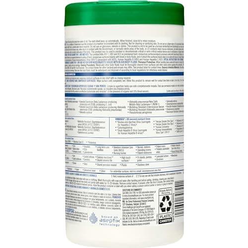Clorox Healthcare Hydrogen Peroxide Cleaner Disinfectant Wipes, 6.75" x 9", 95 Count (Package May Vary) — view 9