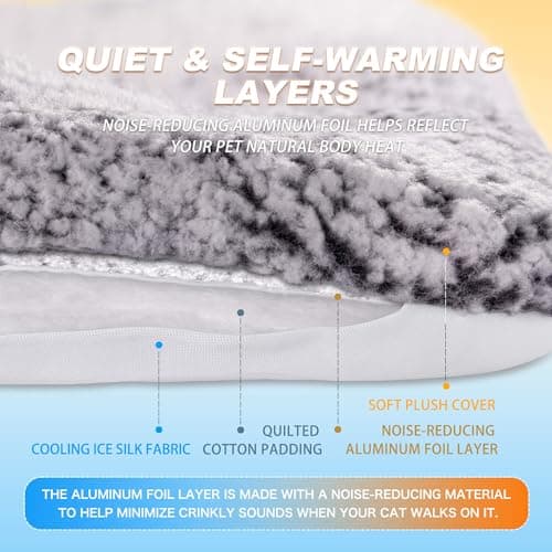 Cat Cooling Mat, Self Warming Cat Bed, Reversible Warm & Cooling Cat Bed, Winter Warm Cat Pad & Summer Cooling Cat Mat for Kittens & Small Dogs, Perfect for Crates, Beds & Sofas, Gray, 18" x 24" — view 4