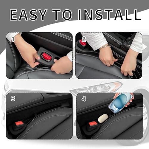 2PCS Upgrade Car Seat Gap Filler Organizer,Car Gap Filler Organizer with Storage Space for Filling Gaps & Storing Items,Versatile Car Accessories Gap Filler for Car Fit Most Vehicles (Black) — view 5