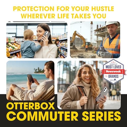 OtterBox iPhone 17 (Only) – Commuter Series Case – Built-in MagSafe – Thin, Dual-Layer, Pocket-Friendly, Port Cover – 50 Shades of Kinda Purple — view 4