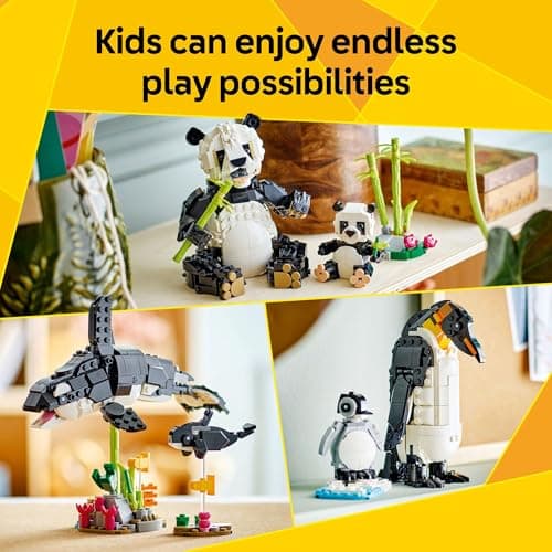 LEGO Creator 3 in 1 Wild Animals Panda Family - Building Toy Kit for Kids with 3 Building Options, Panda, Penguin, or Orca - 8 Year Old Girl & Boy Birthday Gifts - 31165 — view 2