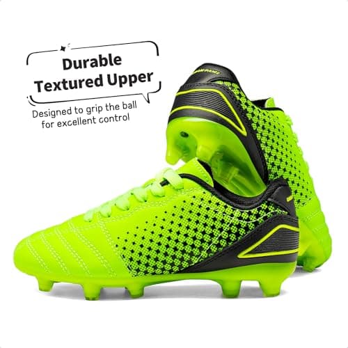 DREAM PAIRS Boys Girls Outdoor Soccer Cleats Kids Athletic Football Shoes,Size 1 Little Kid,Neon/Green/Black,SUPERFLIGHT-1K — view 4