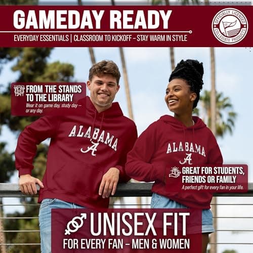 Alabama Crimson Tide Arch & Logo Gameday Hoodie - Crimson Medium — view 3