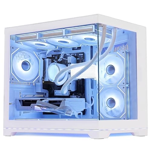 HELLOLAND Ocean Park Gaming PC Desktop- AMD Ryzen 7 9800X3D 8-Core 4.7GHz- RX 9070 XT 16GB- 32GB DDR5 6000MHz- 1TB PCIe +1TB SATA SSD- 850W PSU- 360mm AIO & APP RGB Fan Control - Win 11 -White
