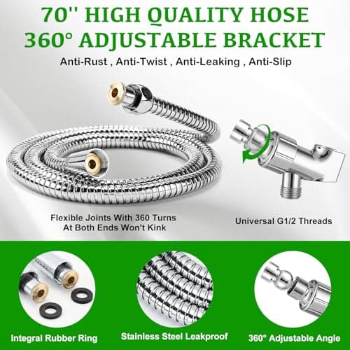 OHDAY® High Pressure Shower Head with Handheld Built-in Power Wash 6-Mode — view 5