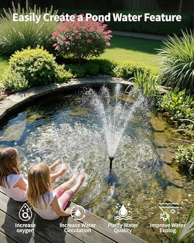 POPOSOAP Pond Fountain Pump Kit with RGB Lights & Remote Control, 660GPH Quiet Submersible Water Pump, 3 Nozzles for Garden Ponds, Fish Tank, Backyard Water Features Decor P1104D — view 5