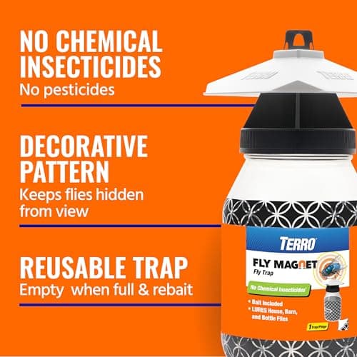 TERRO Fly Magnet Trap, Reusable Poison-Free Outdoor Fly Catcher with Bait — view 2