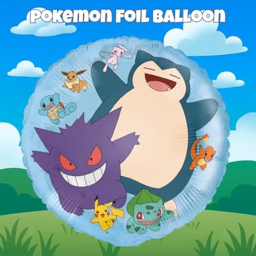Pokemon Party Supplies Bundle - Complete Birthday Solution! Includes 1 Foil Balloon + 8 Latex Balloons, Official Licensed Product, 9 Total Items for Ultimate Party Fun! — view 2