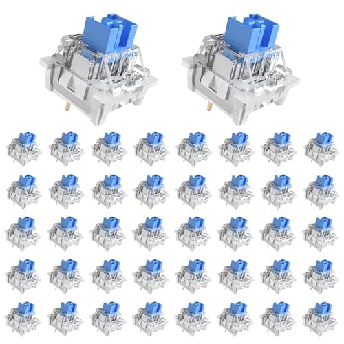 Outemu 108Pcs Keyboard Clickers for 3D Prints,Clicky Blue Keyboard Switches