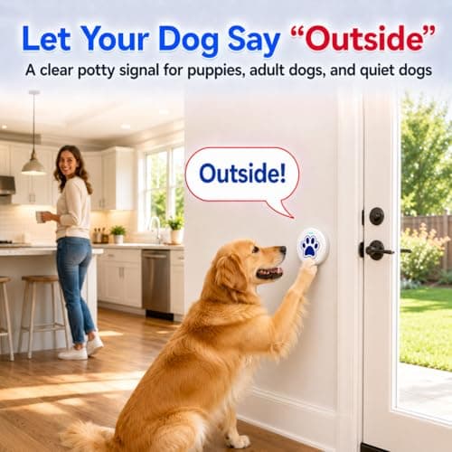 ChunHee Dog Bells Potty Training - Dog doorbell with 36 Custom Sounds Chew-Proof & Adjustable Volume (0-115dB) Puppy Training to Go Outside (Blue, 1 Pack)