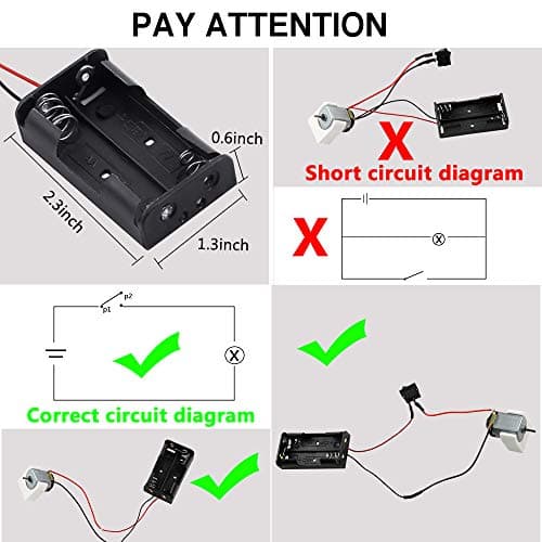 Sntieecr 6 Set 131 PCS DC Motors Kit, Mini Electric Motor 1.5-3V 15000RPM with 66 PCS Plastic Gears, Shaft Propeller, Bulbs, Buzzer Sounder, Science Experiment Set for Kid DIY STEM Engineering Project — view 2