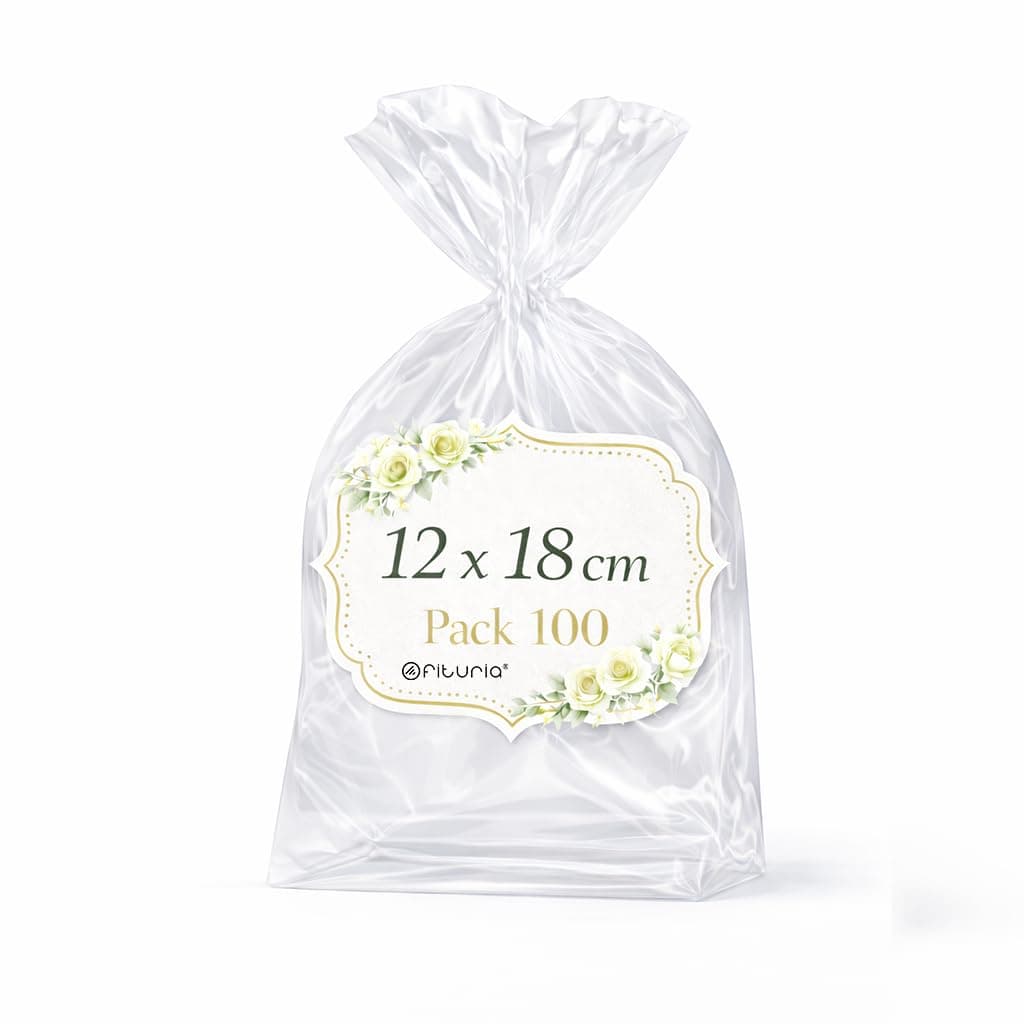 Ofituria Bolsas Celofán Transparente 10 x 15 cm, Bolsas Transparentes para Chuches y Regalos – Bolsas Plastico Transparente para Cumpleaños Infantiles, Galletas y Detalles, 1 Pack (100 Bolsas) — view 45
