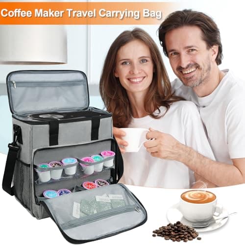 LEFOR·Z Travel Coffee Maker Carrying Bag Compatible with Keurig K-Mini or K-Mini Plus, Single Serve Coffee Maker Portable Storage Bag with Shoulder Strap,Grey(Bag Only) — view 5