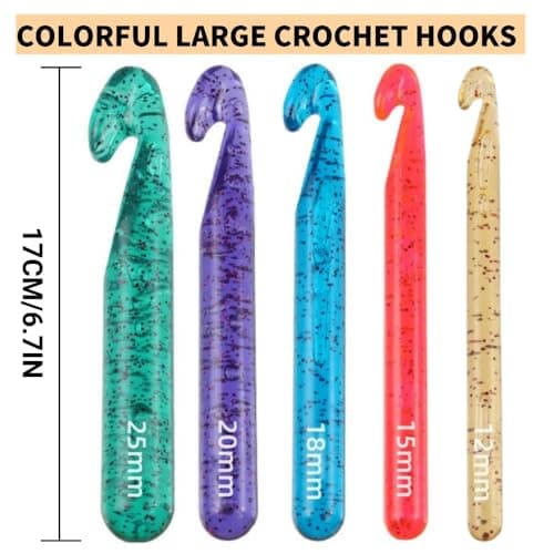 Large Crochet Hooks,25mm 20mm 18mm 15mm 12mm Crochet Hooks — view 3