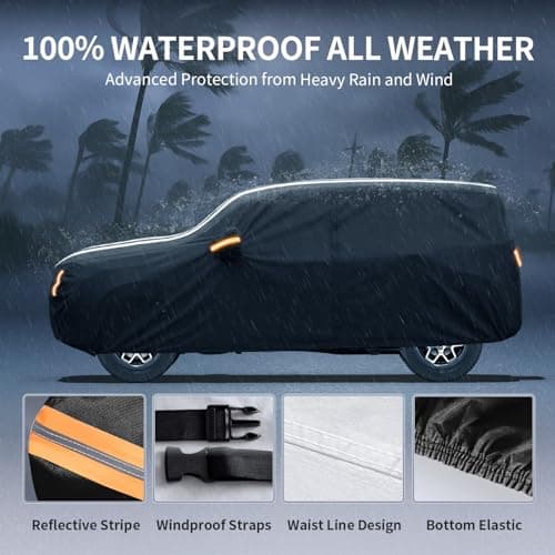 Multi-Layer Car Cover Custom Fit for Land Rover Range Rover Sport(2013-2026), 100% Waterproof All Weather for Automobiles, Gift with Towel, Heavy Duty Car Covers for Rain Sun UV Protector with Zipper. — view 2