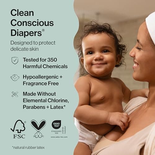 The Honest Company Comfort Dry Disposable Daytime Diapers for Sensitive Skin, Hypoallergenic, Rose Blossom + Tutu Cute, Club Box Size Newborn 72 Count
