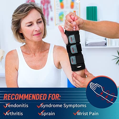 FEATOL Wrist Brace Hand Brace, Carpal Tunnel Wrist Splint Night Support for Women Men, Pain Relief Support -Tendonitis, Arthritis, Sprain, Right Hand, Small/Medium — view 2