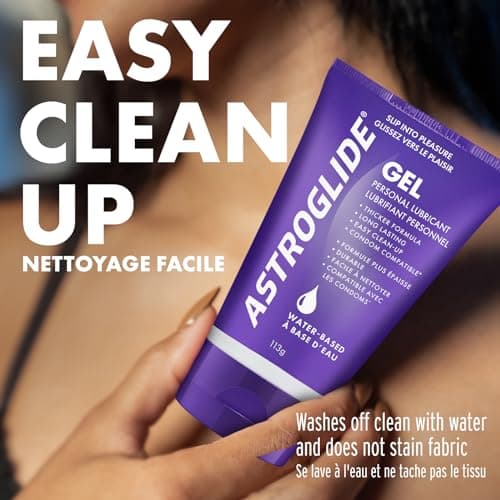 ASTROGLIDE Gel, Water-Based Lubricant Sex Gel for Couples, Men and Women (113 g) Stay-Put Personal Lubricant Long-Lasting Sex Lube Condom Compatible — view 4