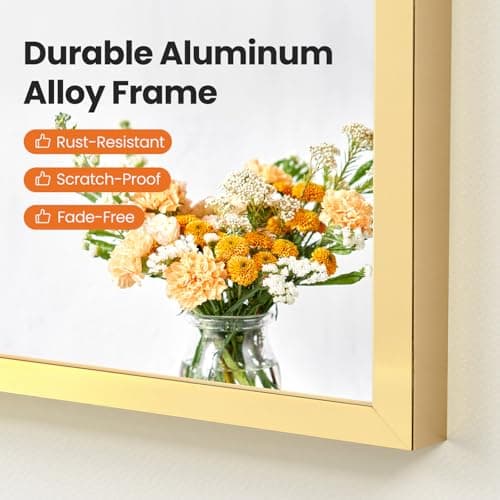 Sweetcrispy 22"x 30" Arched Gold Bathroom Mirrors for Wall — view 5