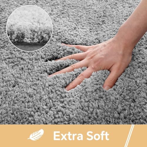 Kildoss Gray Bath Mat 17"x24" – High-Density Microfiber Bathroom Mat, Small Non Slip Absorbent Washable Bath Mats for Bathroom, Soft Plush Floor Mat for Vanity — view 2