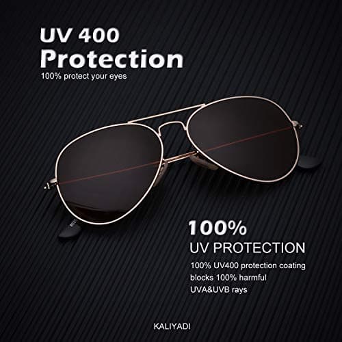 KALIYADI Classic Aviator Sunglasses for Men Women Driving Sun glasses Polarized Lens UV Blocking (3 Pack) 58mm — view 3