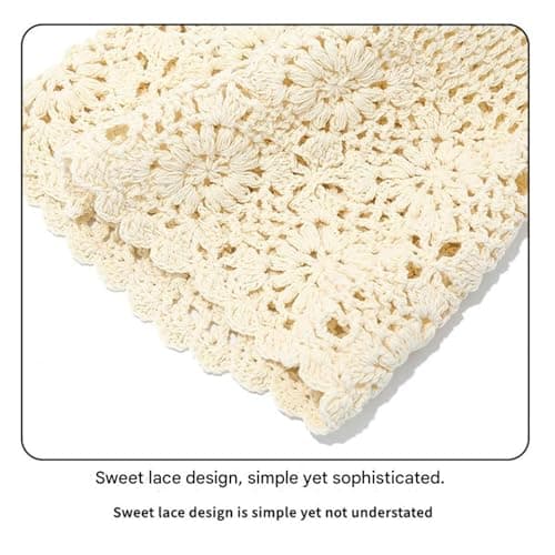 Handmade Crochet Slouchy Beanie Soft Comfortable Knit Hat with Floral Texture Vintage Artistic Skull Cap for Women All-Season Stylish Accessory Light Blue — view 3