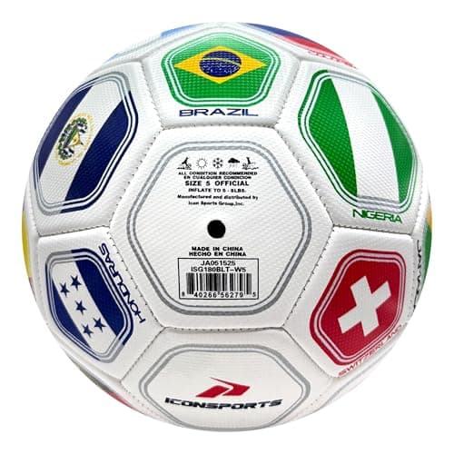 Icon Sports Officially Licensed World Soccer Ball - ISG180BLT White Size 5 — view 2