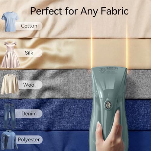 HiLIFE Steamer for Clothes, Portable Handheld Garment Wrinkle Remover, 240ml Big Capacity, 700W, Strong Penetrating Steam, for Home, Office and Travel, ONLY FOR 120V, Jade Mint — view 2
