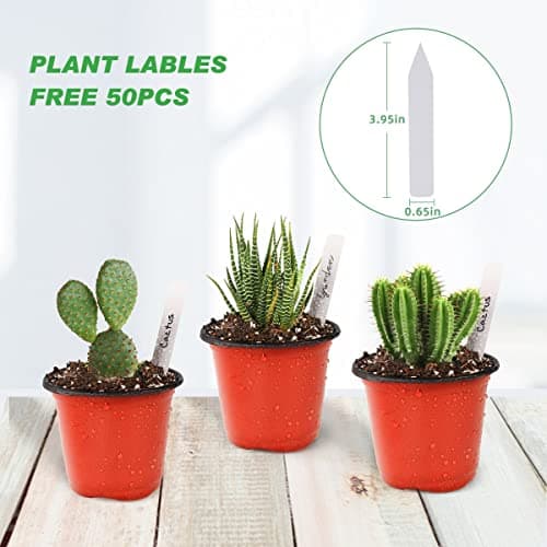 TDHDIKE Plastic Planter Nursery Pots 4" Small (50pcs) Seedlings Flower Pots Container Seed Starting Pots for Plants Come with 50pcs Labels — view 4