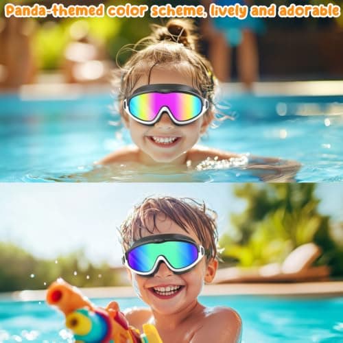 COOLOO 2 Pack Kids Goggles, Wide View No Leaking Kids Swim Goggles, Anti-fog & Anti-UV Swimming Goggles Kids for Girl Boys Youth — view 5