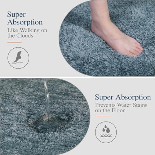 Walensee Large Bathroom Rug (24 x 72, Slate) Extra Soft and Absorbent Shaggy Bathroom Mat Machine Washable Microfiber Bath Mat for Bathroom, Non Slip Bath Mat, Luxury Bathroom Floor Mats — view 2
